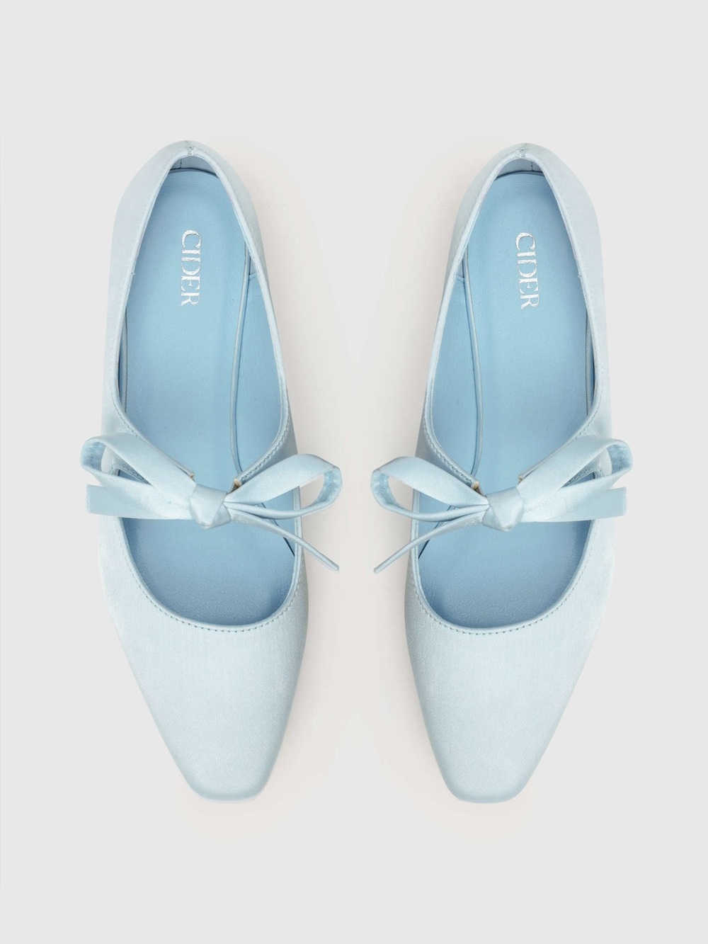Cider Powder Blue Bow-Tied Ballet Flats